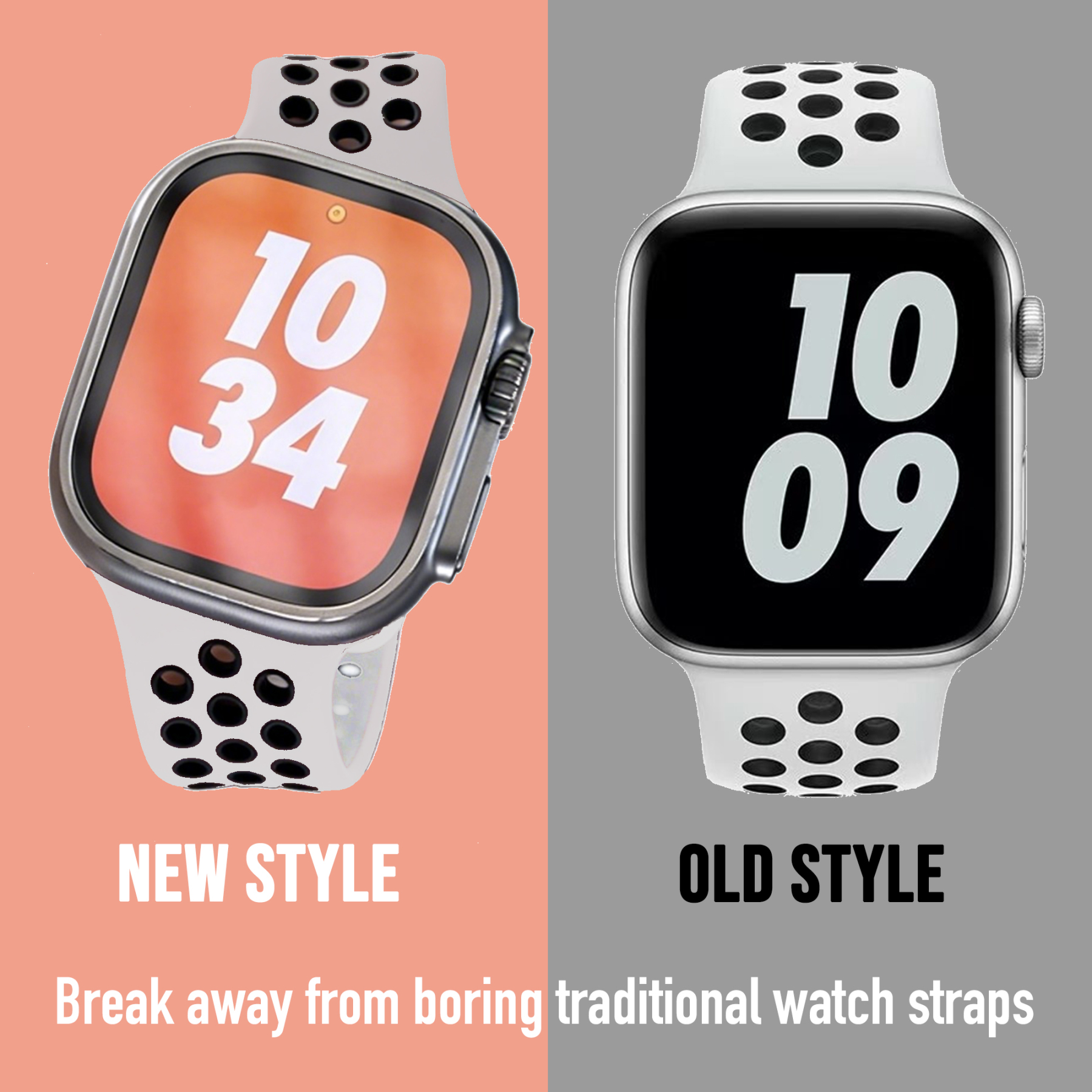 Creative Beveled-Edge Breathable Rubber Sports Watch Band for Apple Watch