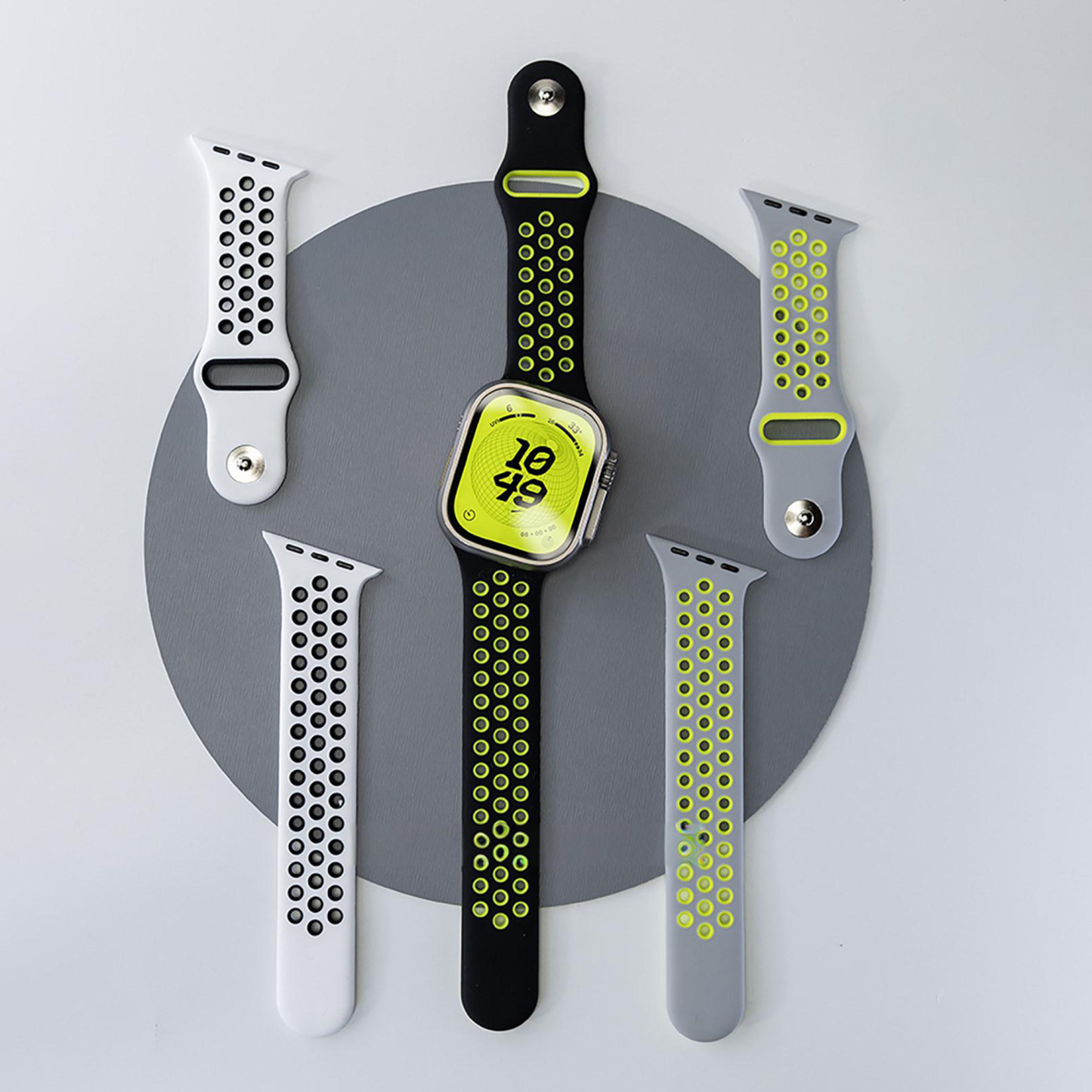 Creative Beveled-Edge Breathable Rubber Sports Watch Band for Apple Watch