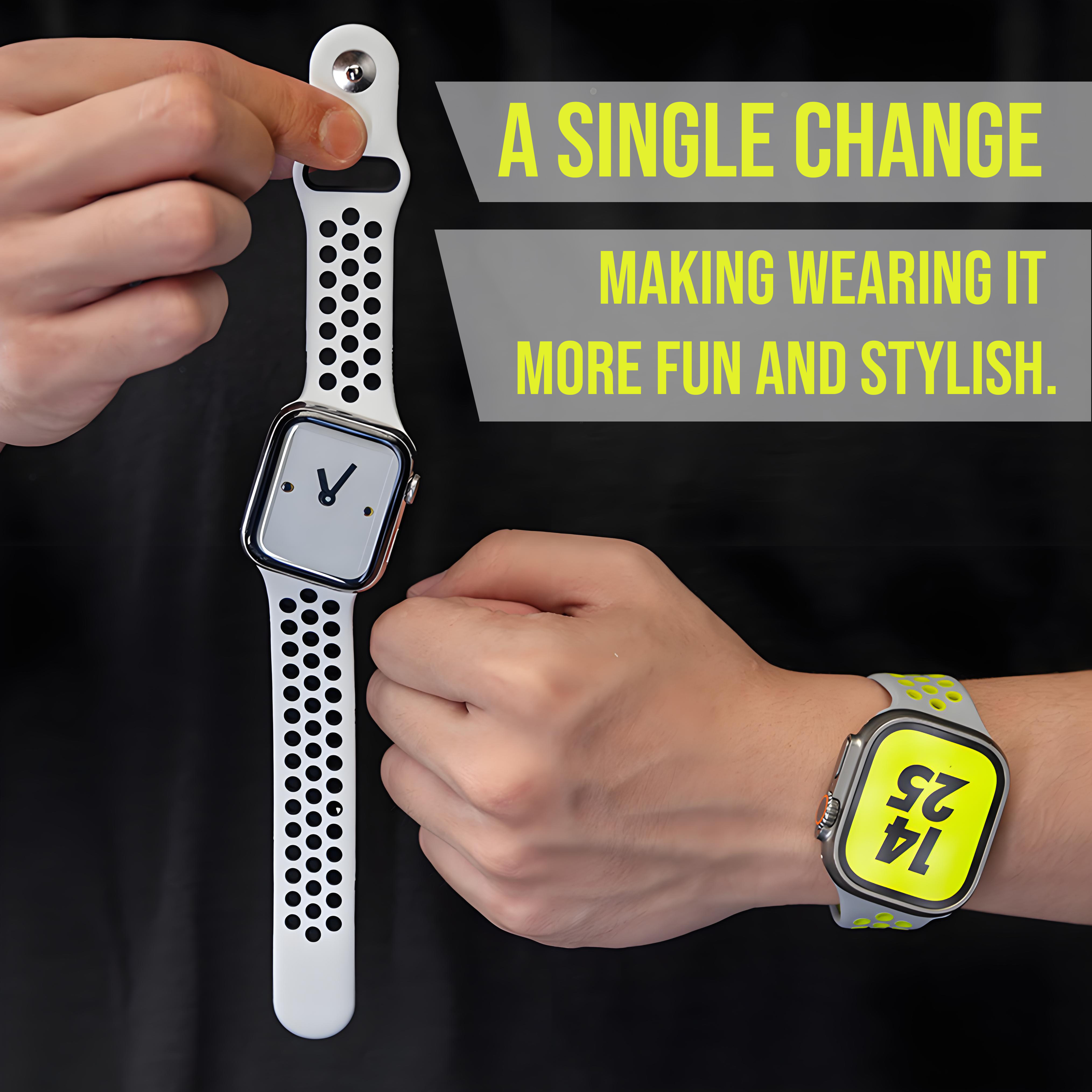 Creative Beveled-Edge Breathable Rubber Sports Watch Band for Apple Watch