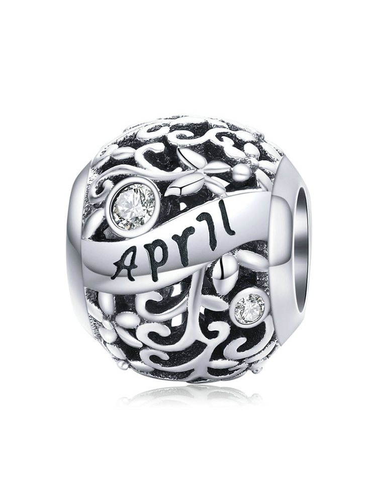 Month Birthstone 925 Sterling Silver Beads