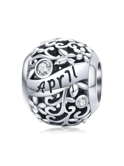 Month Birthstone 925 Sterling Silver Beads