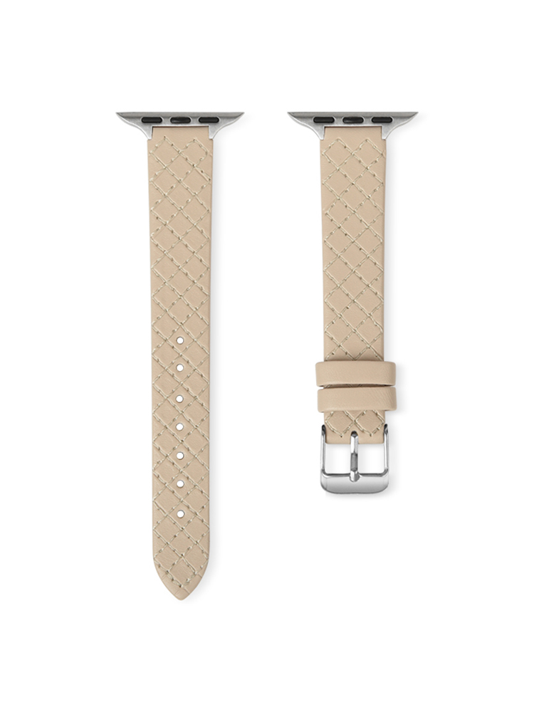 Diamond Plaid Leather Apple Watch Band - Tatanband