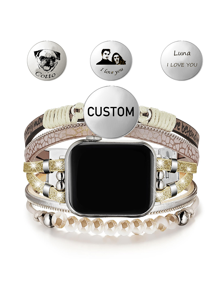 Custom Bohemian Laser Engraved Band for Apple Watch