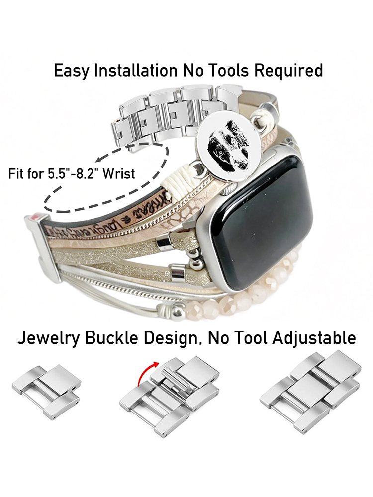 Custom Bohemian Laser Engraved Band for Apple Watch