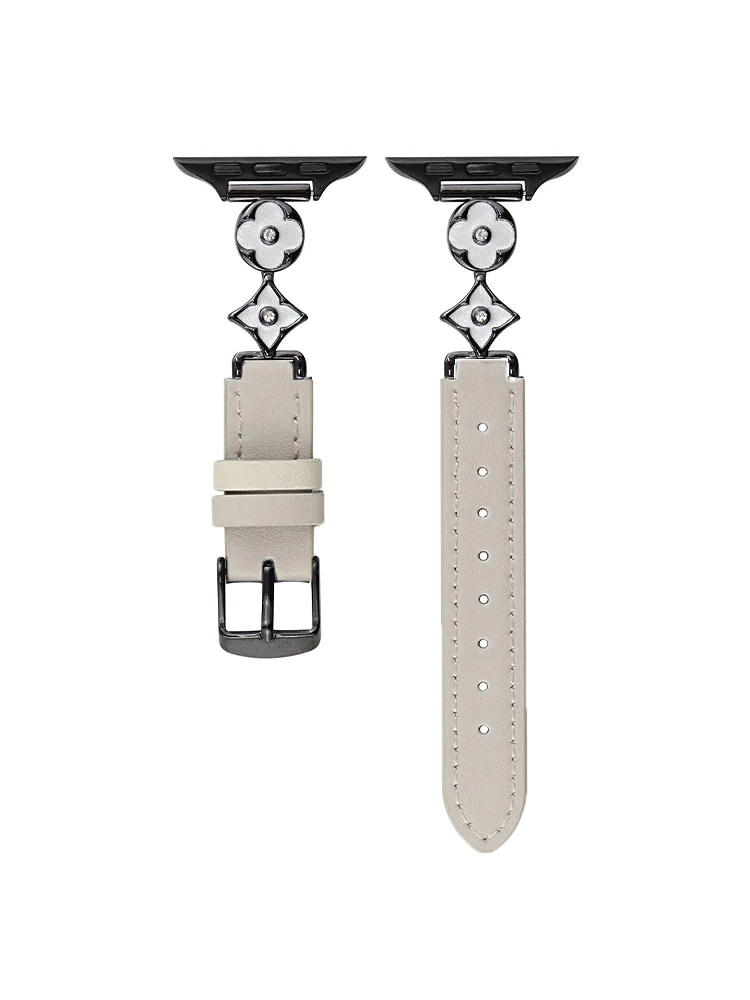 Retro Pattern Connecting Buckle Leather Apple Watch Band - Tatanband