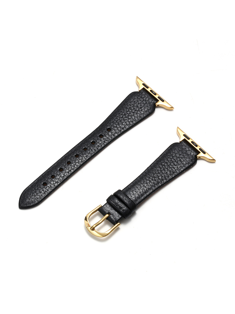 Vase-shaped Pebbled Leather Apple Watch Band - Tatanband