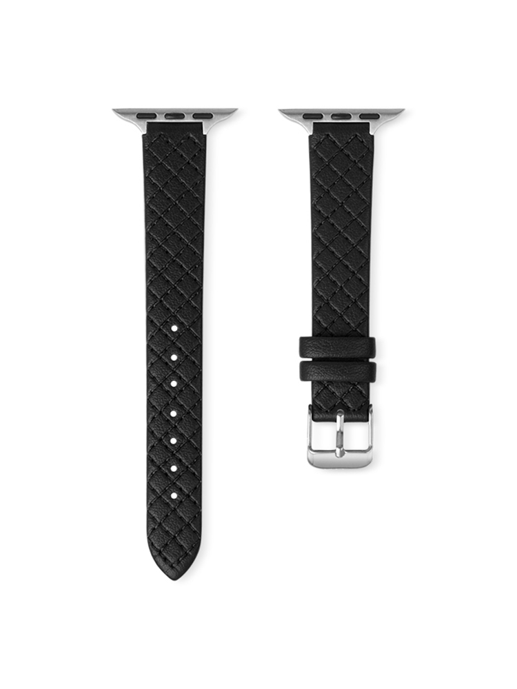 Diamond Plaid Leather Band