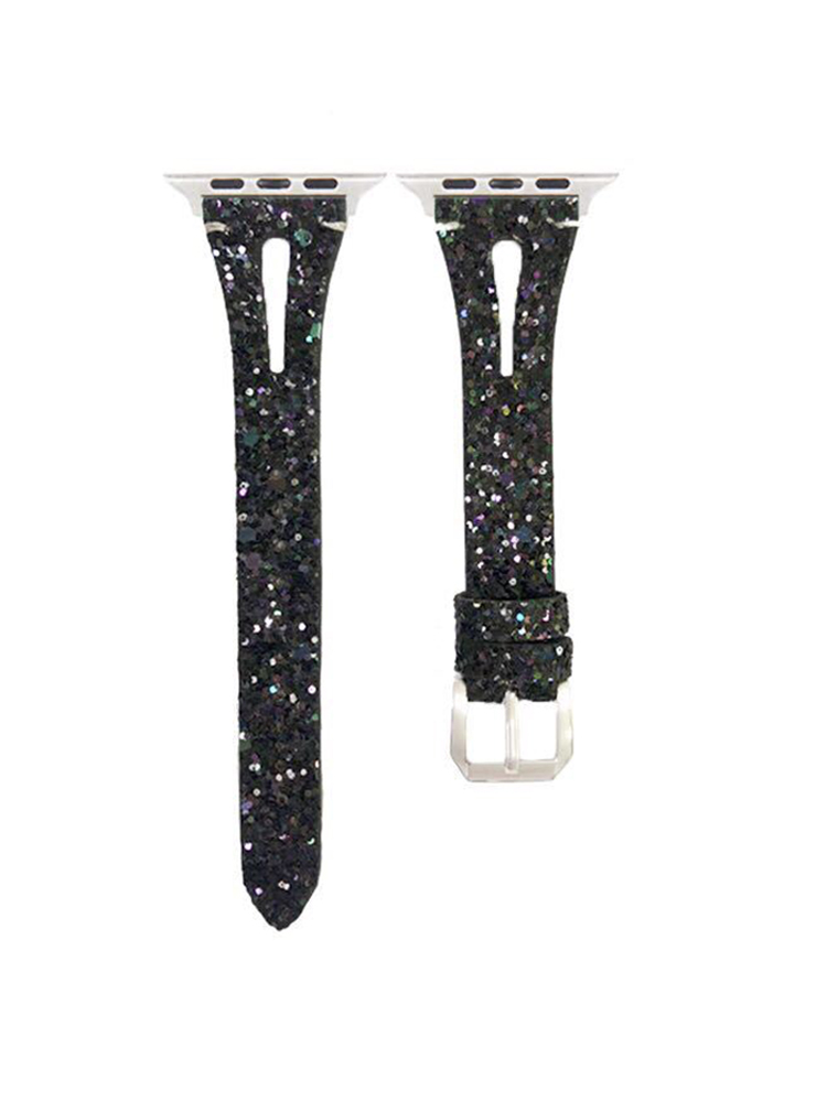 Glitter Sequins Water Drop Hollow Leather Apple Watch Band - Tatanband