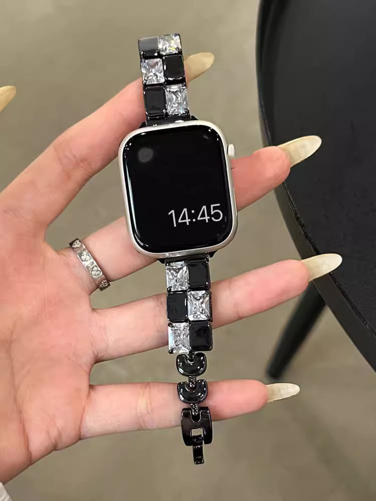 Ice Cube Zircon with Metal Stainless Steel Band-Tatan Band