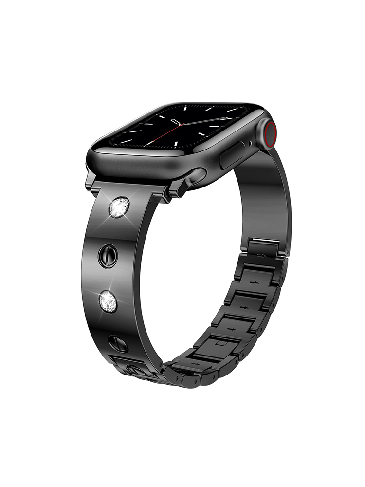 Screw with Rhinestones Bracelet Stainless Steel Band