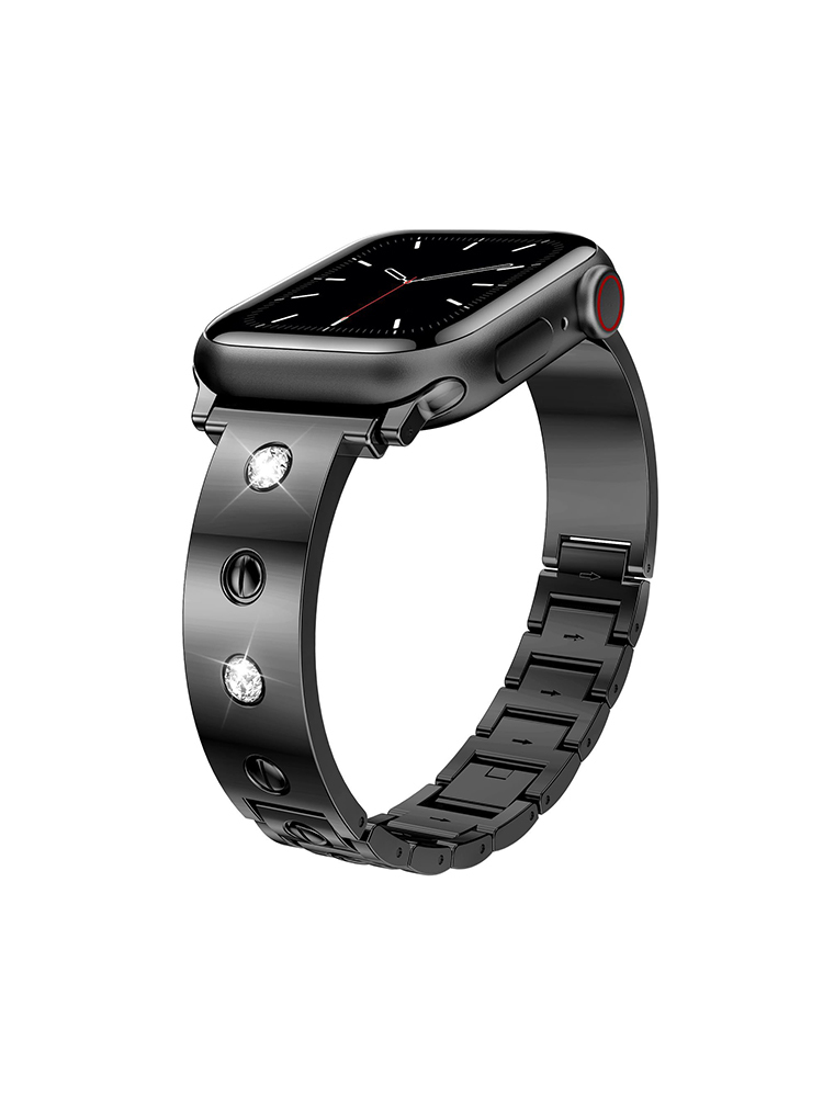 Screw with Rhinestones Bracelet Stainless Steel Band