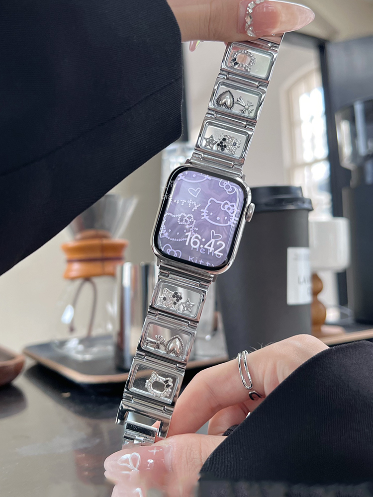 Glass Window Kitty Stainless Steel Band