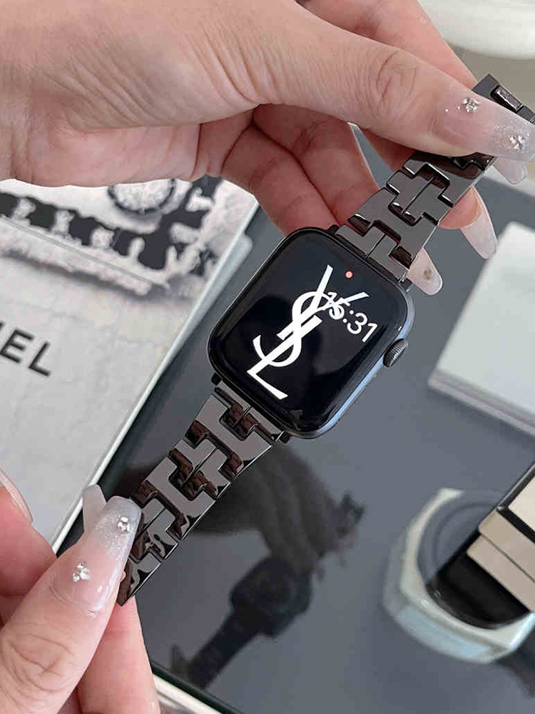 H and Plus Chain Curve Stainless Steel Band