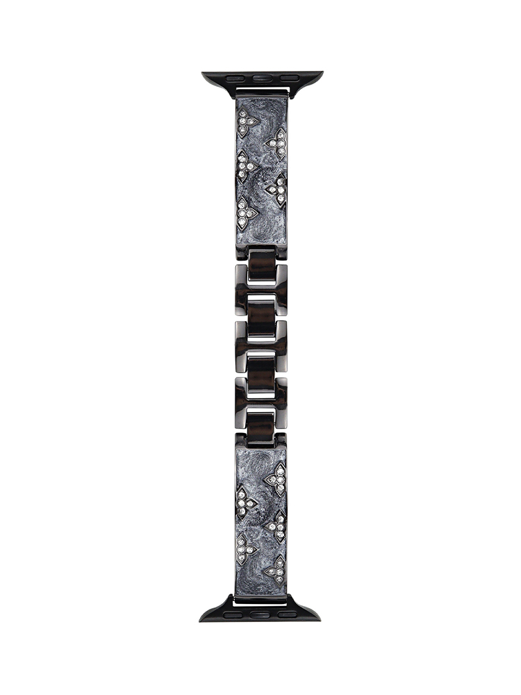 Diamond Clover Quicksand Effect Stainless Steel Apple Watch Band - Tatanband