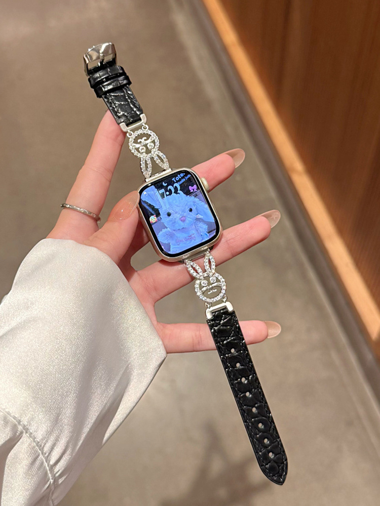 Easter Series Diamond Bunny Leather Band for Apple Watch