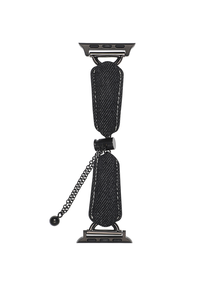 D-shaped Buckle Bracelet Denim Leather Band