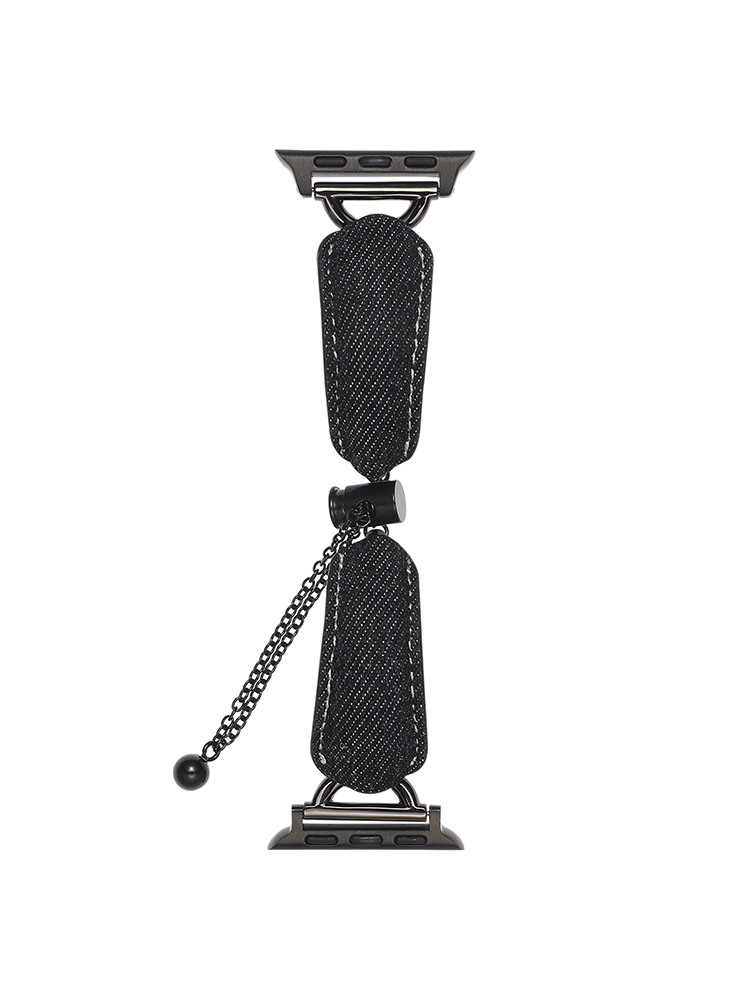 D-shaped Buckle Bracelet Denim Leather Band