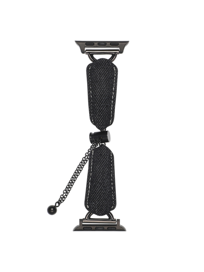 D-shaped Buckle Bracelet Denim Leather Band