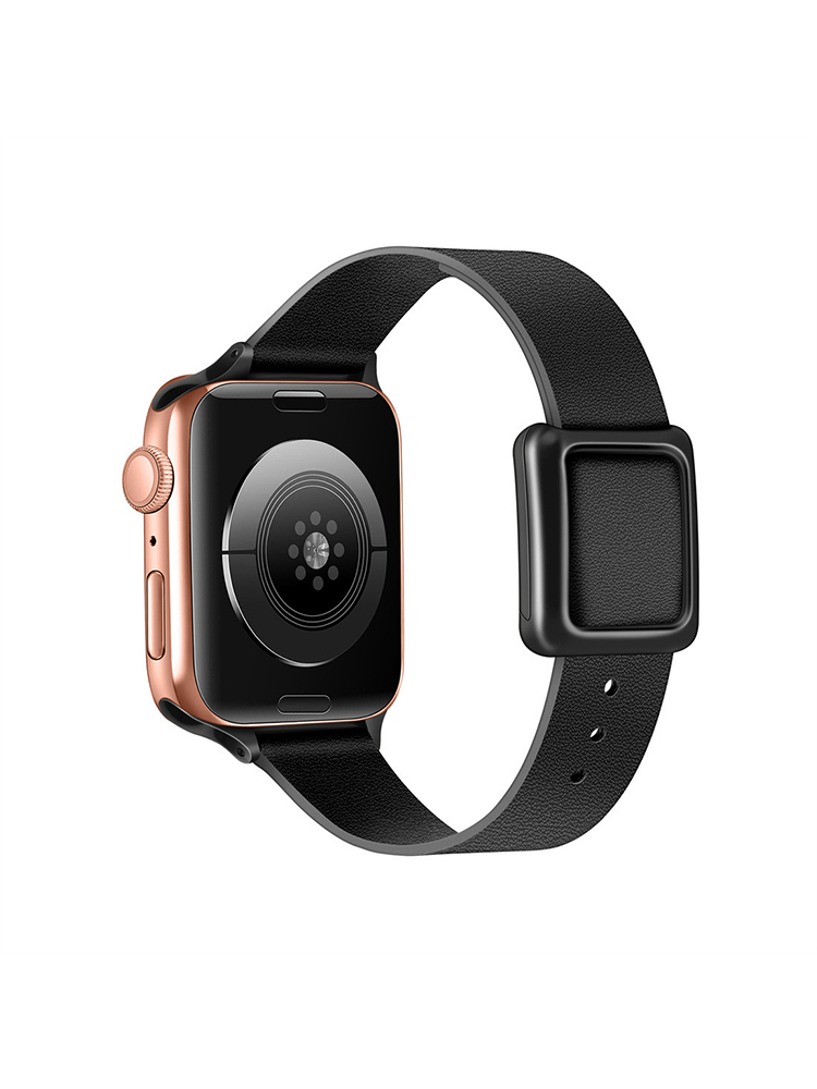 Magnetic Square Buckle Slim Leather Band