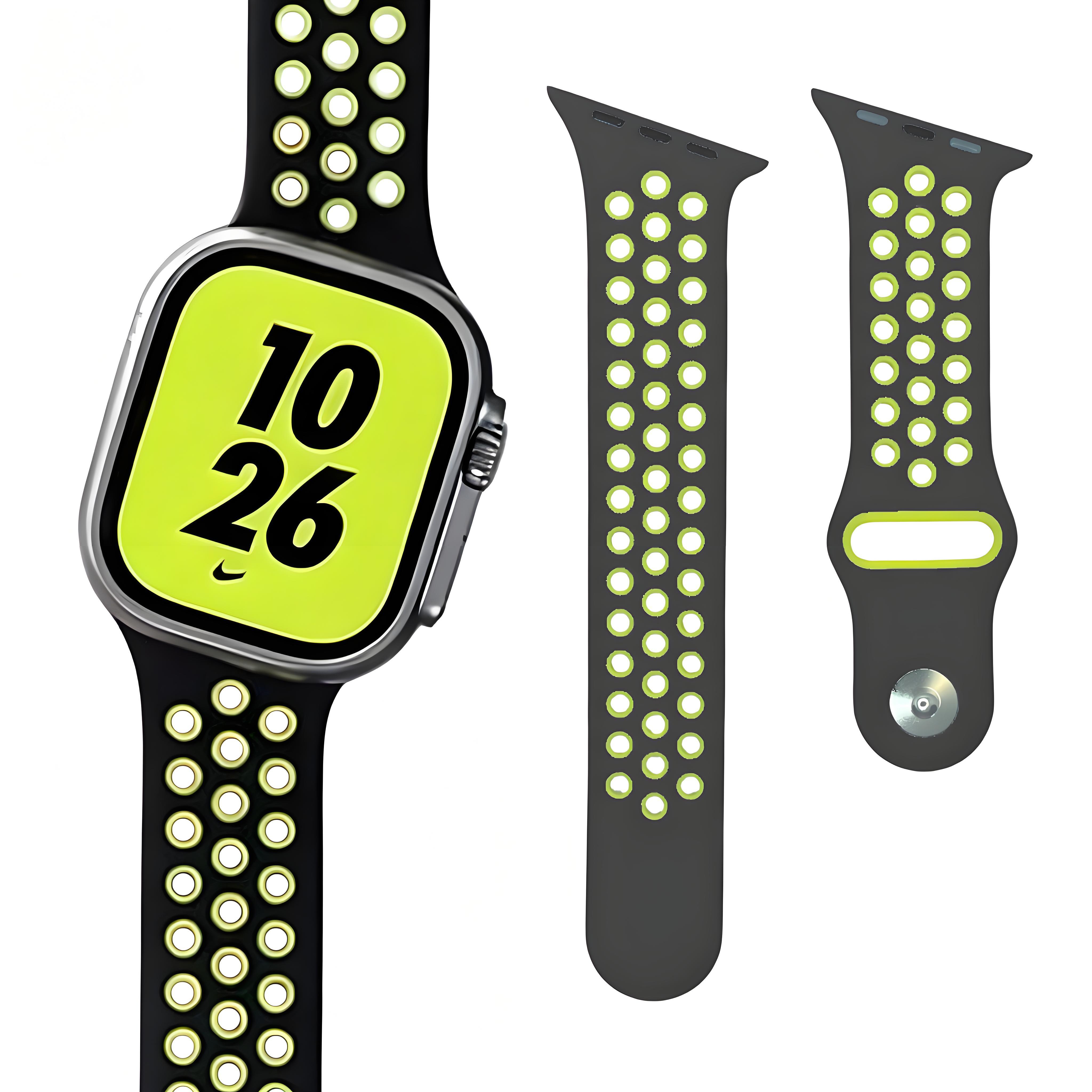 Creative Beveled-Edge Breathable Rubber Sports Watch Band for Apple Watch