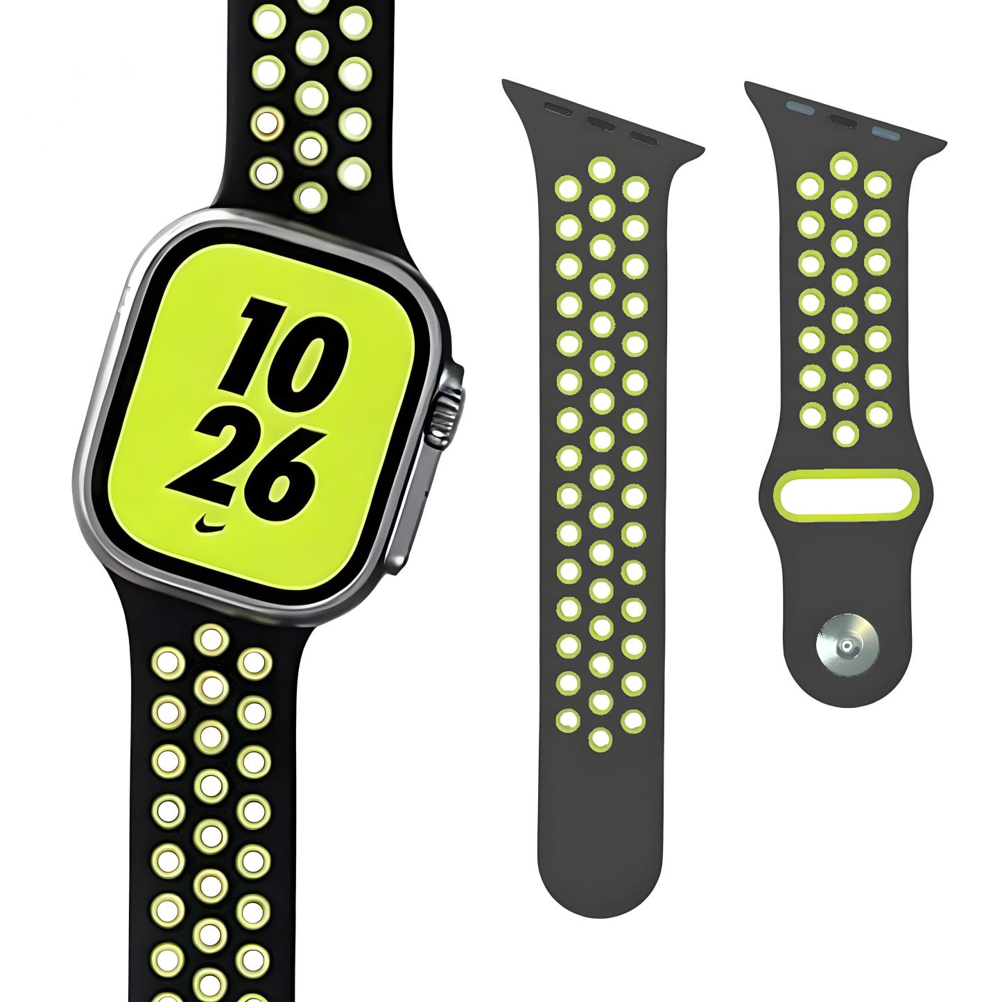 Creative Beveled-Edge Breathable Rubber Sports Watch Band for Apple Watch