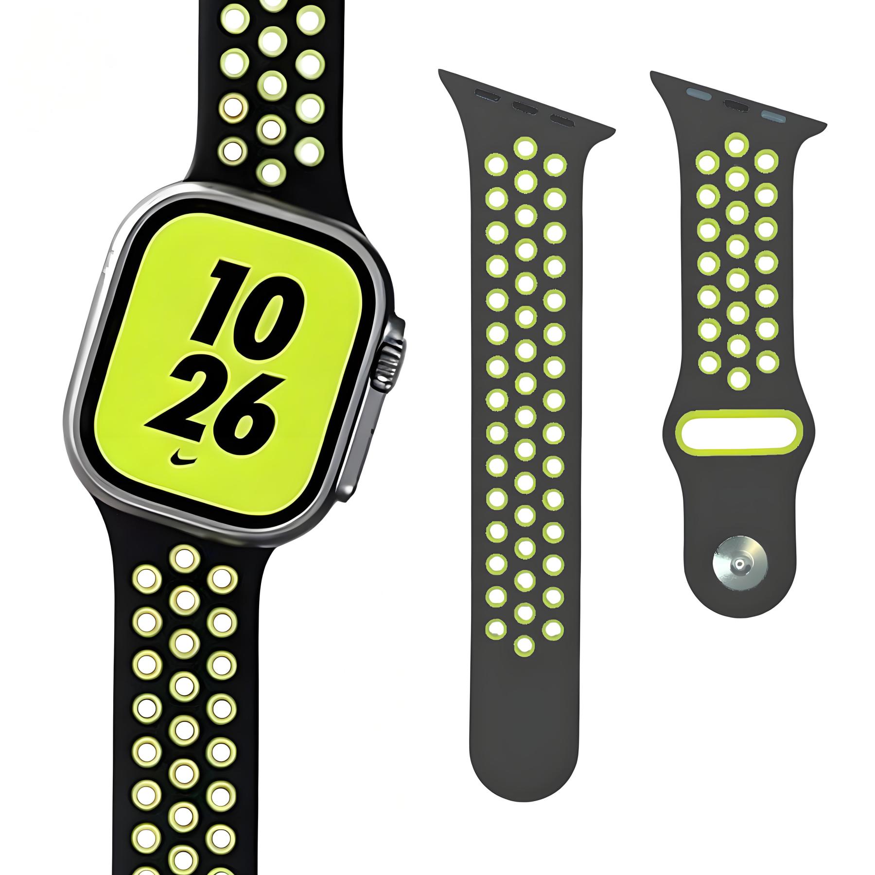 Creative Beveled-Edge Breathable Rubber Sports Watch Band for Apple Watch