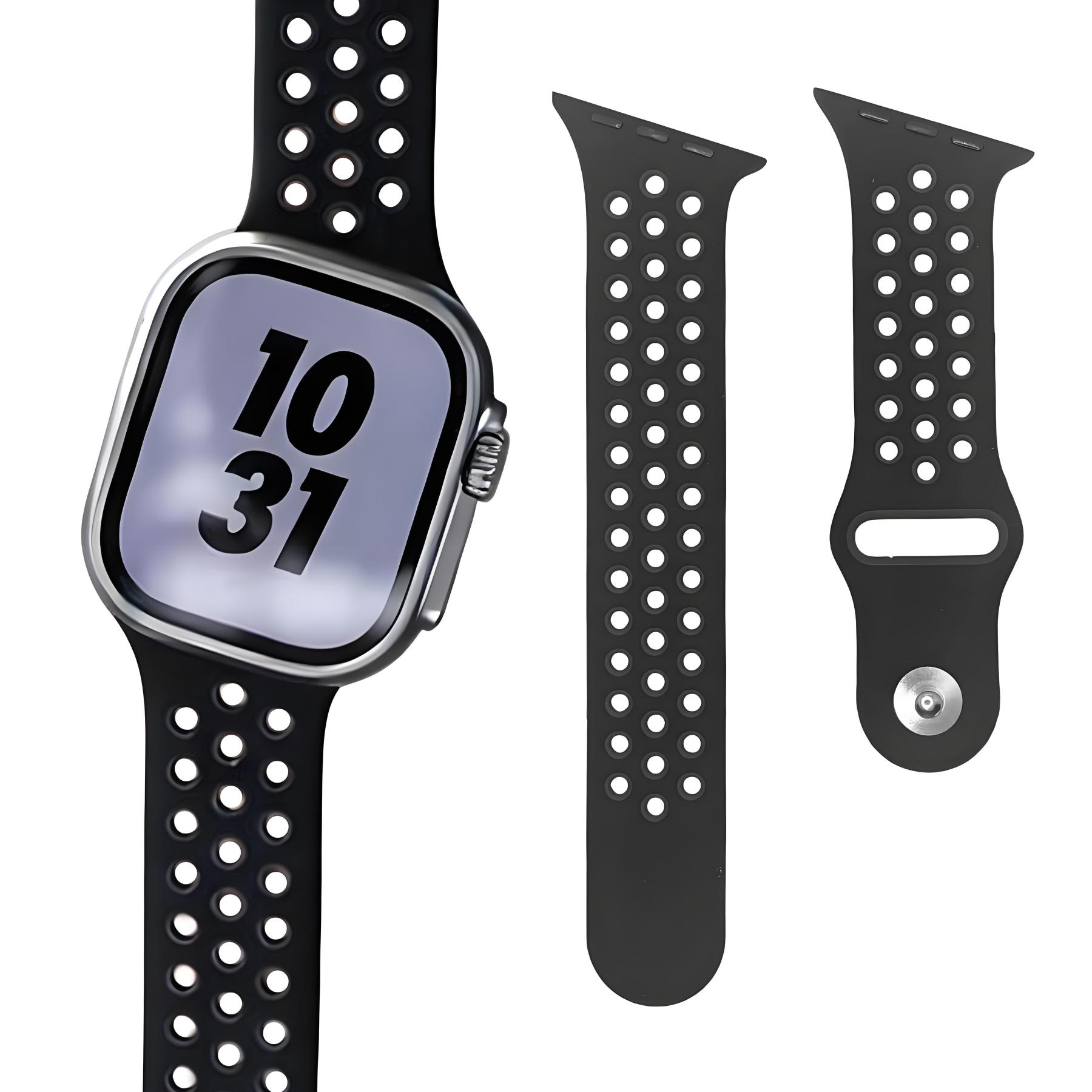 Creative Beveled-Edge Breathable Rubber Sports Watch Band for Apple Watch