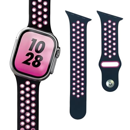 Creative Beveled-Edge Breathable Rubber Sports Watch Band for Apple Watch