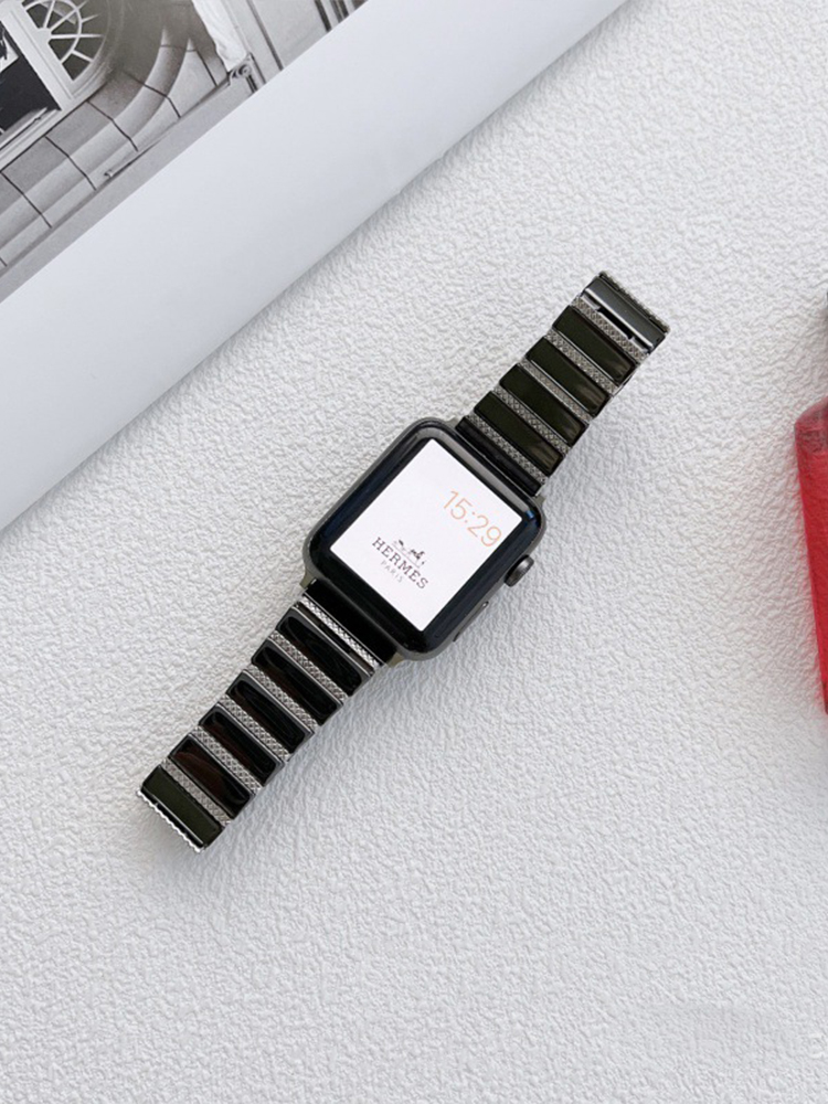 Single Link Butterfly Buckle Metal to Ceramic Band