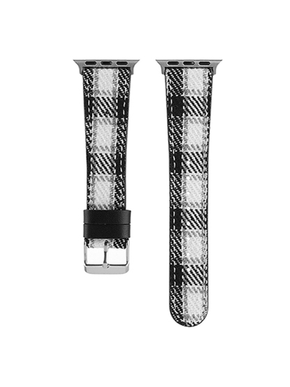 Woolen Plaid Leather Band