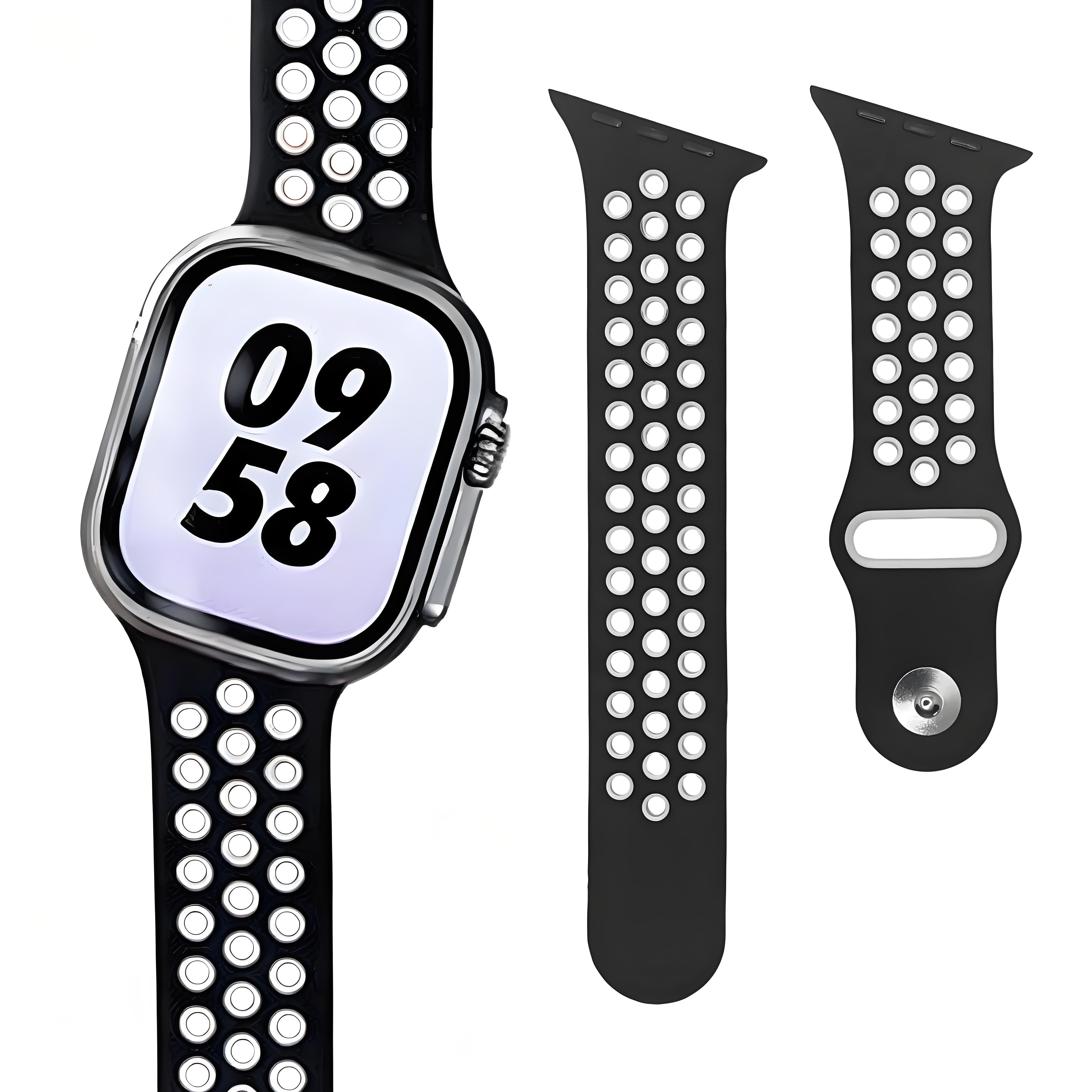 Creative Beveled-Edge Breathable Rubber Sports Watch Band for Apple Watch