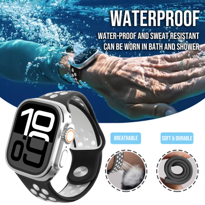 Creative Beveled-Edge Breathable Rubber Sports Watch Band for Apple Watch