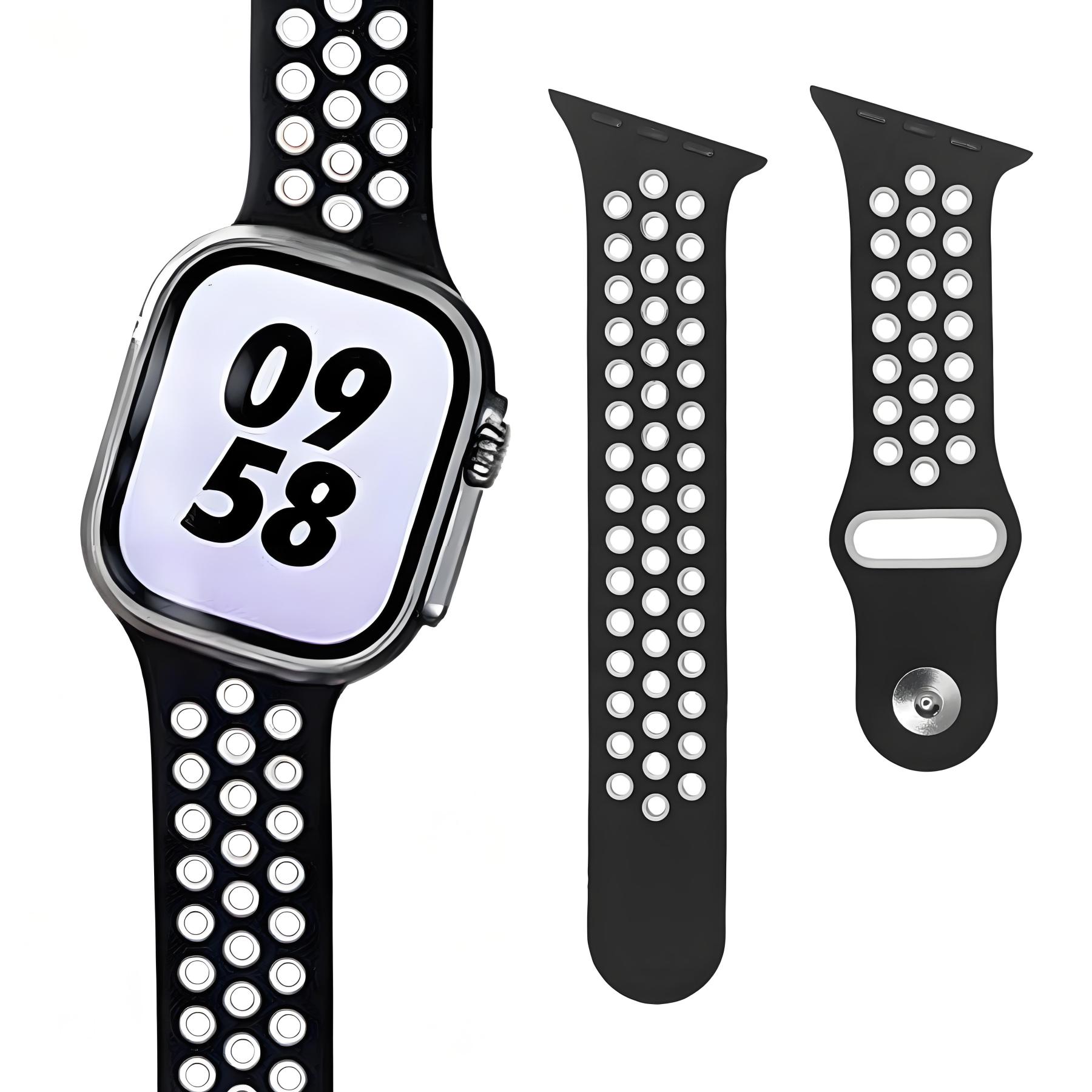Creative Beveled-Edge Breathable Rubber Sports Watch Band for Apple Watch