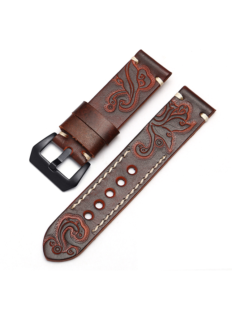 Vintage Engraved Leather Band