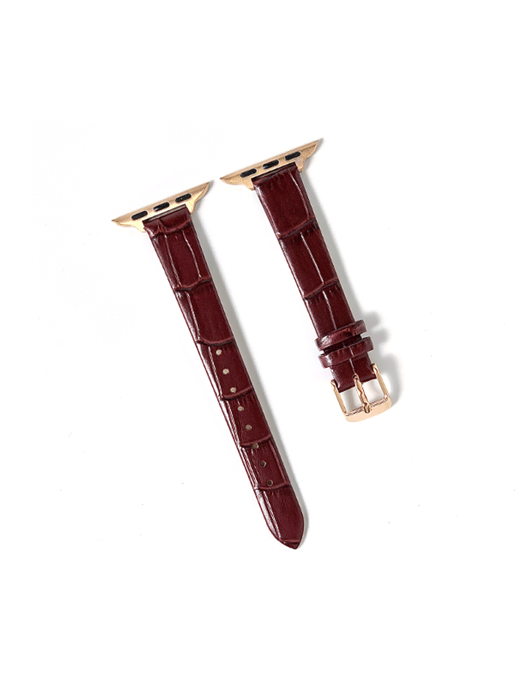 Bamboo Pattern Slim Leather Apple Watch Band - Tatanband