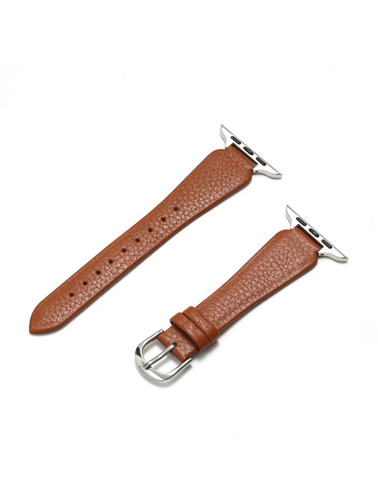 Vase-shaped Pebbled Leather Apple Watch Band - Tatanband
