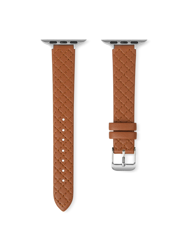 Diamond Plaid Leather Band