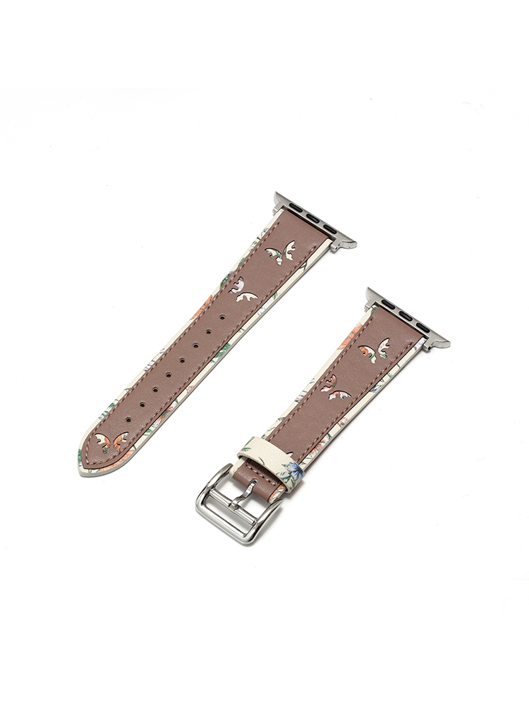 Butterfly Pattern Leather Apple Watch Band - Tatanband