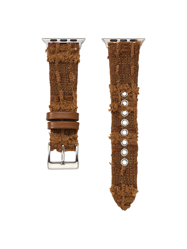 Plaid Plush Leather Apple Watch Band - Tatanband