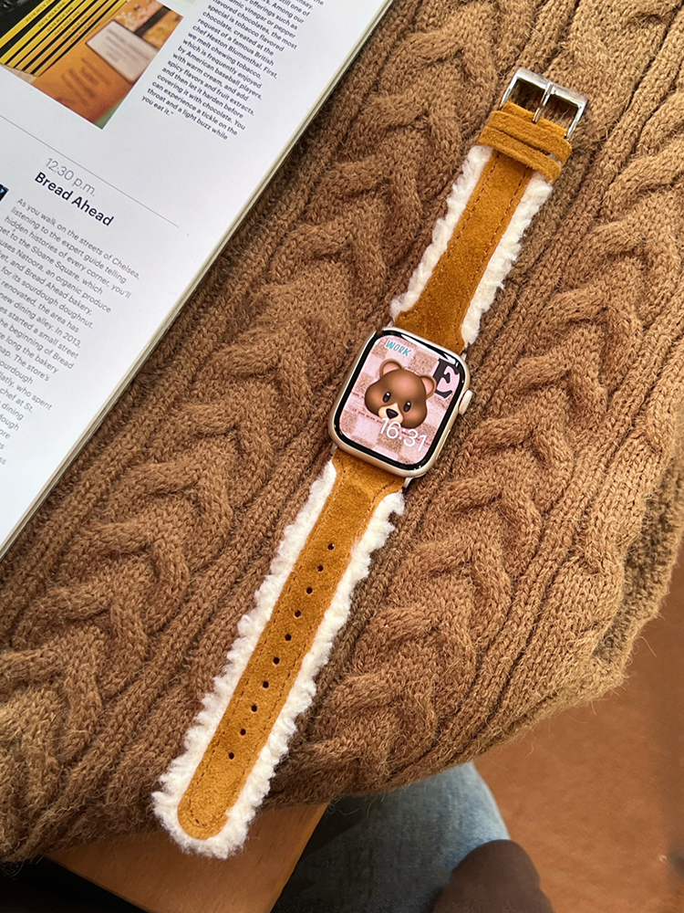 Cashmere-edged Leather Leather Band