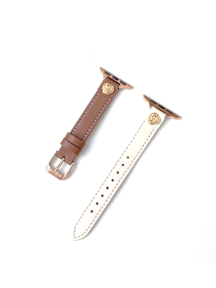 Camellia Rivet Slim Leather Apple Watch Band - Tatanband