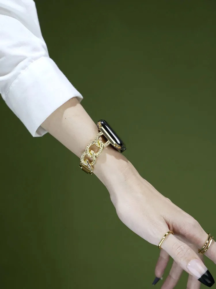 Honeycomb Rhinestone Inlay Stainless Steel Band for Apple Watch