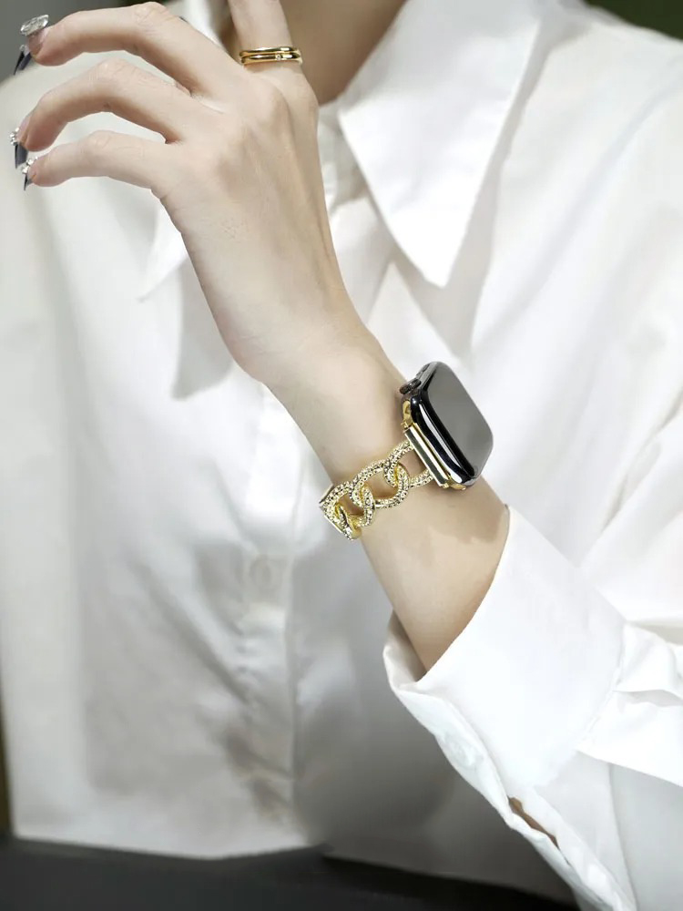 Honeycomb Rhinestone Inlay Stainless Steel Band for Apple Watch