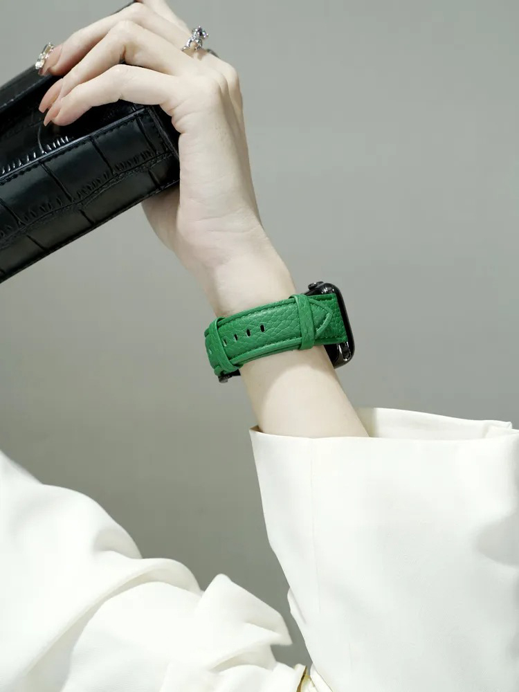 Litchi Grain Leather Band for Apple Watch