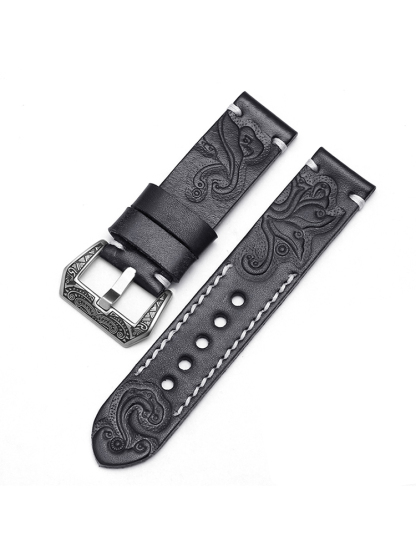 Vintage Engraved Leather Band