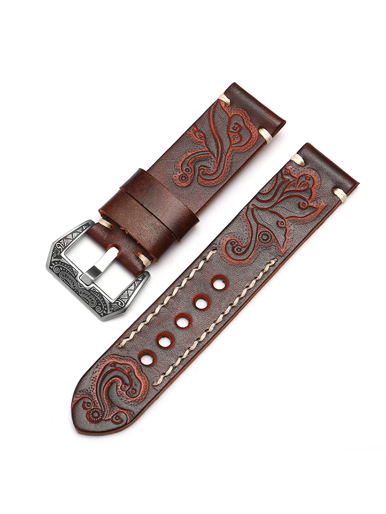 Vintage Engraved Leather Band