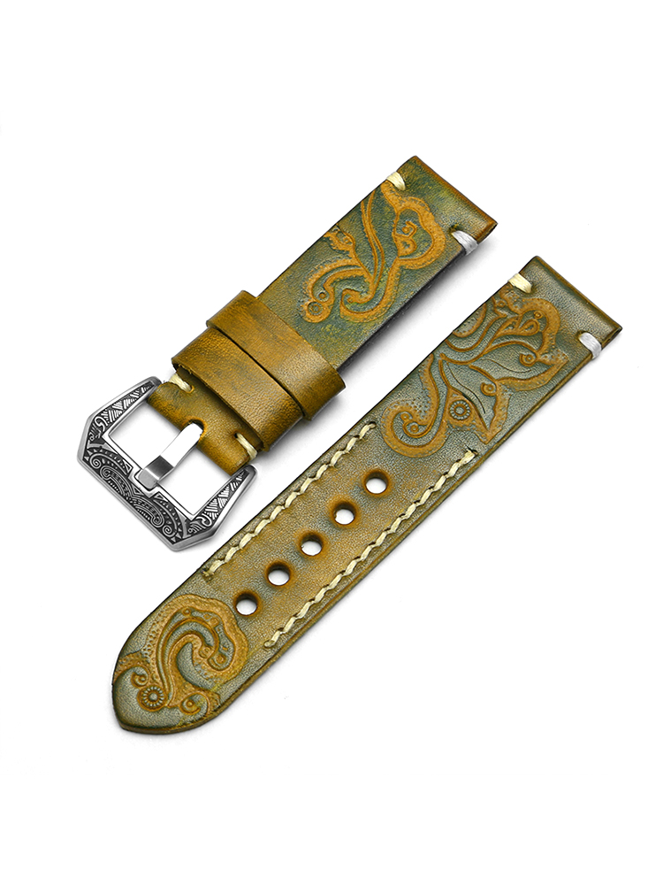 Vintage Engraved Leather Band