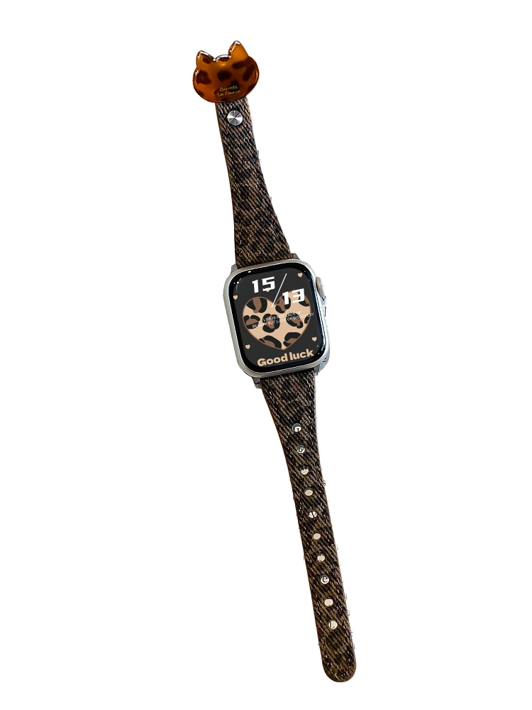 Leopard Curve Leather Band for Apple Watch - Tatanband