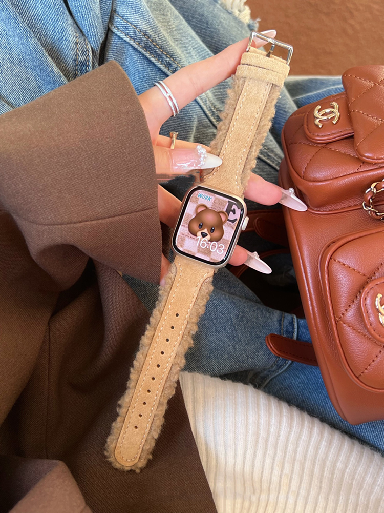 Cashmere-edged Leather Leather Band