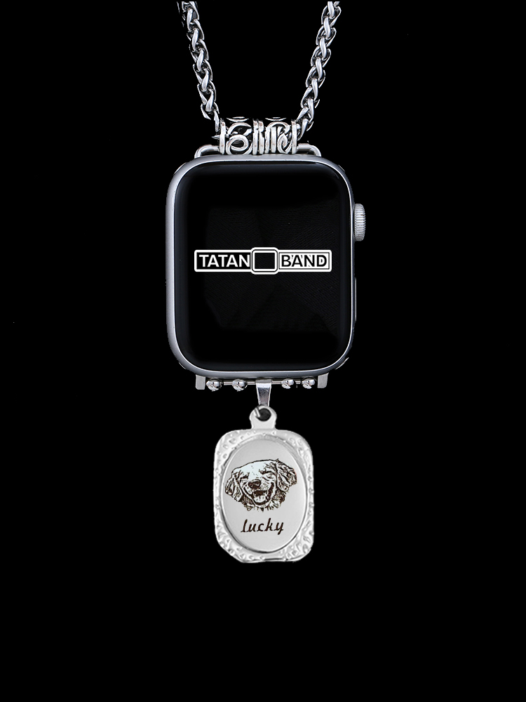 Customized Pet Magic Mirror Pendant Titanium Steel Necklace